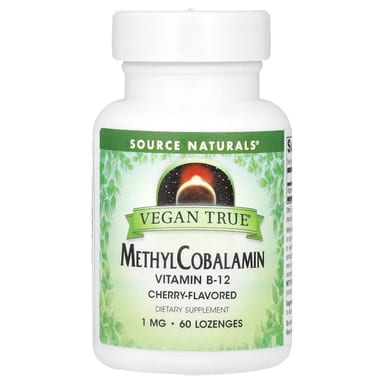 Метил B12 Source Naturals Vegan True, вкус Cherry, 1 мг, 60 пастилок