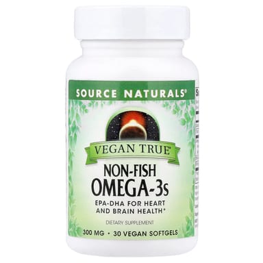 Веганская омега-3 Source Naturals Vegan True® Non-Fish Omega-3s, 300 мг, 30 мягких капсул