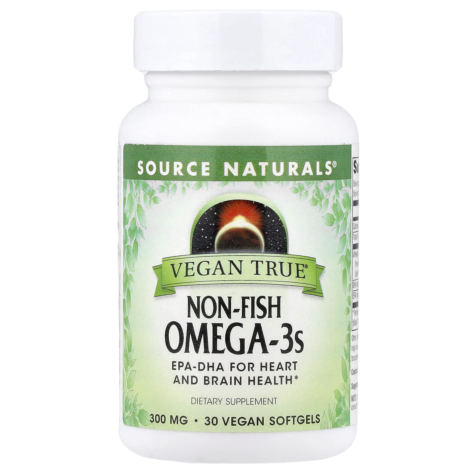 Веганская омега-3 Source Naturals Vegan True® Non-Fish Omega-3s, 300 мг, 30 мягких капсул