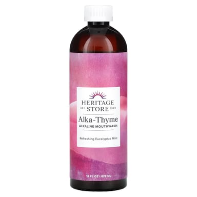 Эвкалипт Heritage Store Alka-Thyme Alkaline Mouthwash Refreshing Mint, 473 мл