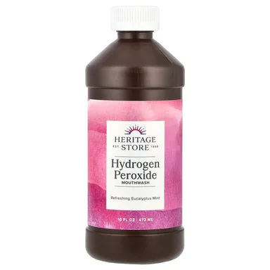Фото товара: Эвкалипт Heritage Store Hydrogen Peroxide Mouthwash Refreshing Mint, 473 мл