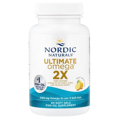 Омега-3 Ultimate Omega Nordic Naturals® 2X, вкус Lemon, 1075 мг, 60 мягких капсул