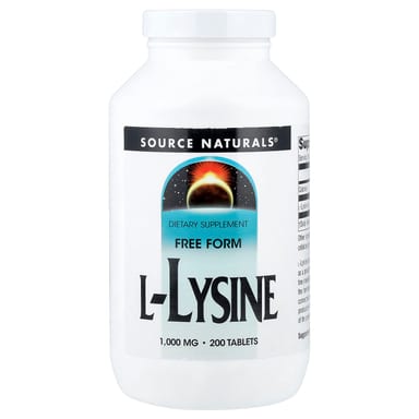 L-лизин Source Naturals L-Lysine, 1000 мг, 200 таблеток