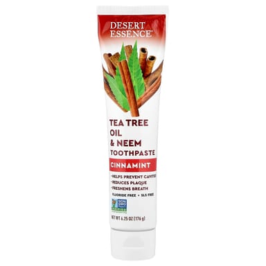 Масло чайного дерева Desert Essence & Neem Toothpaste, оттенок Cinnamint, 176 г