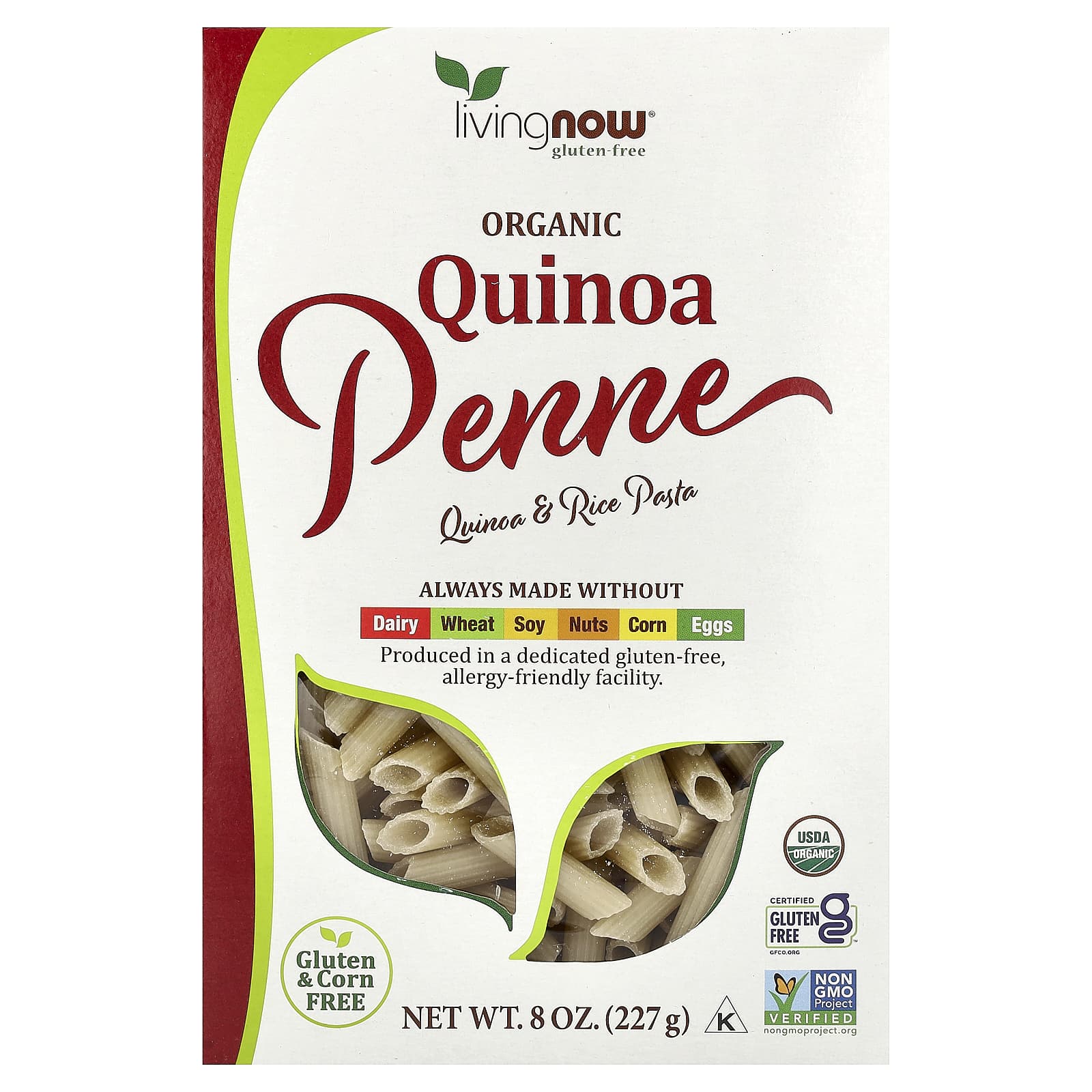 Киноа NOW Foods Living Now® Penne, 227 г