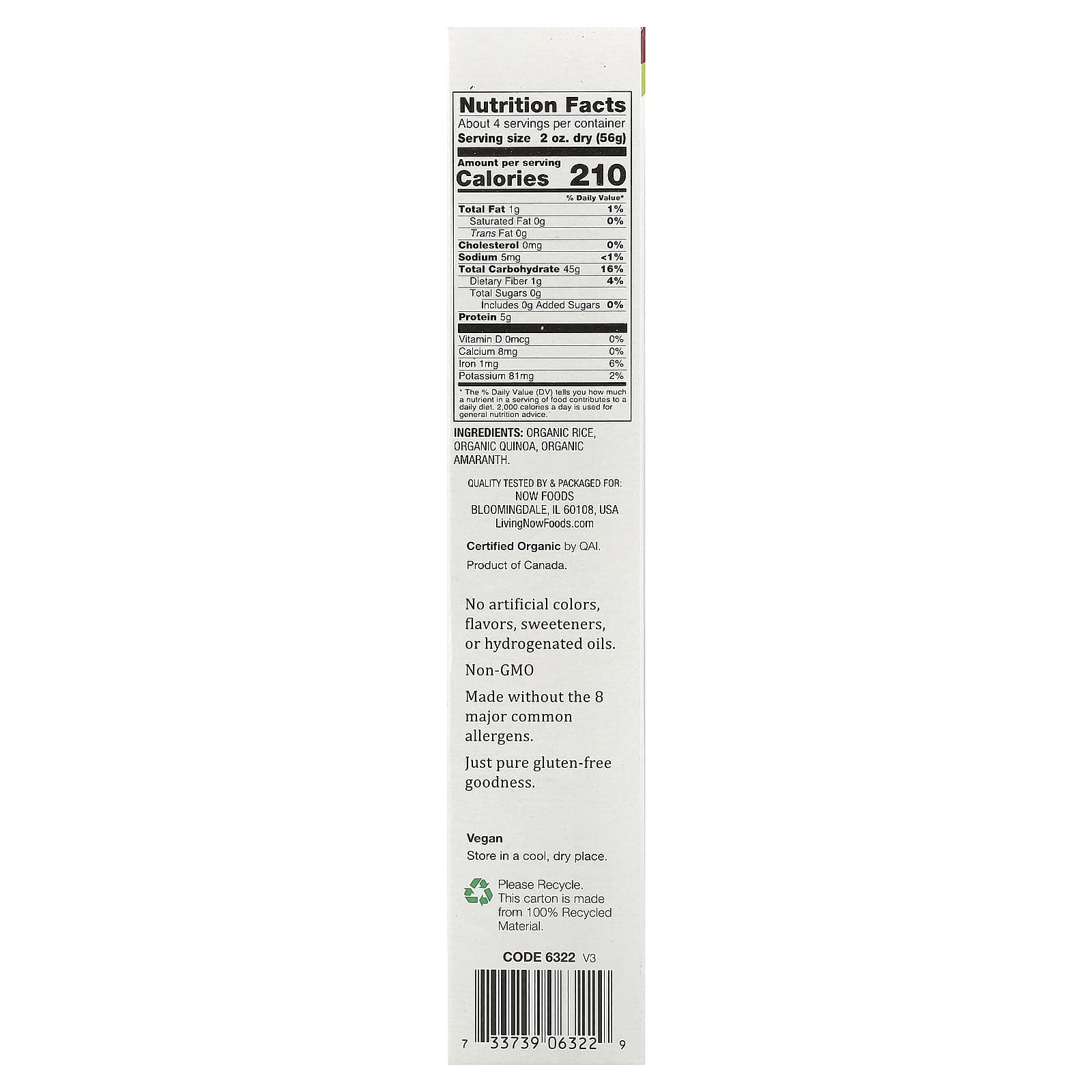 Киноа NOW Foods Living Now® Penne, 227 г — фото 2