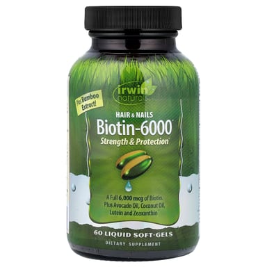 Биотин Irwin Naturals -6000®, 60 мягких капсул