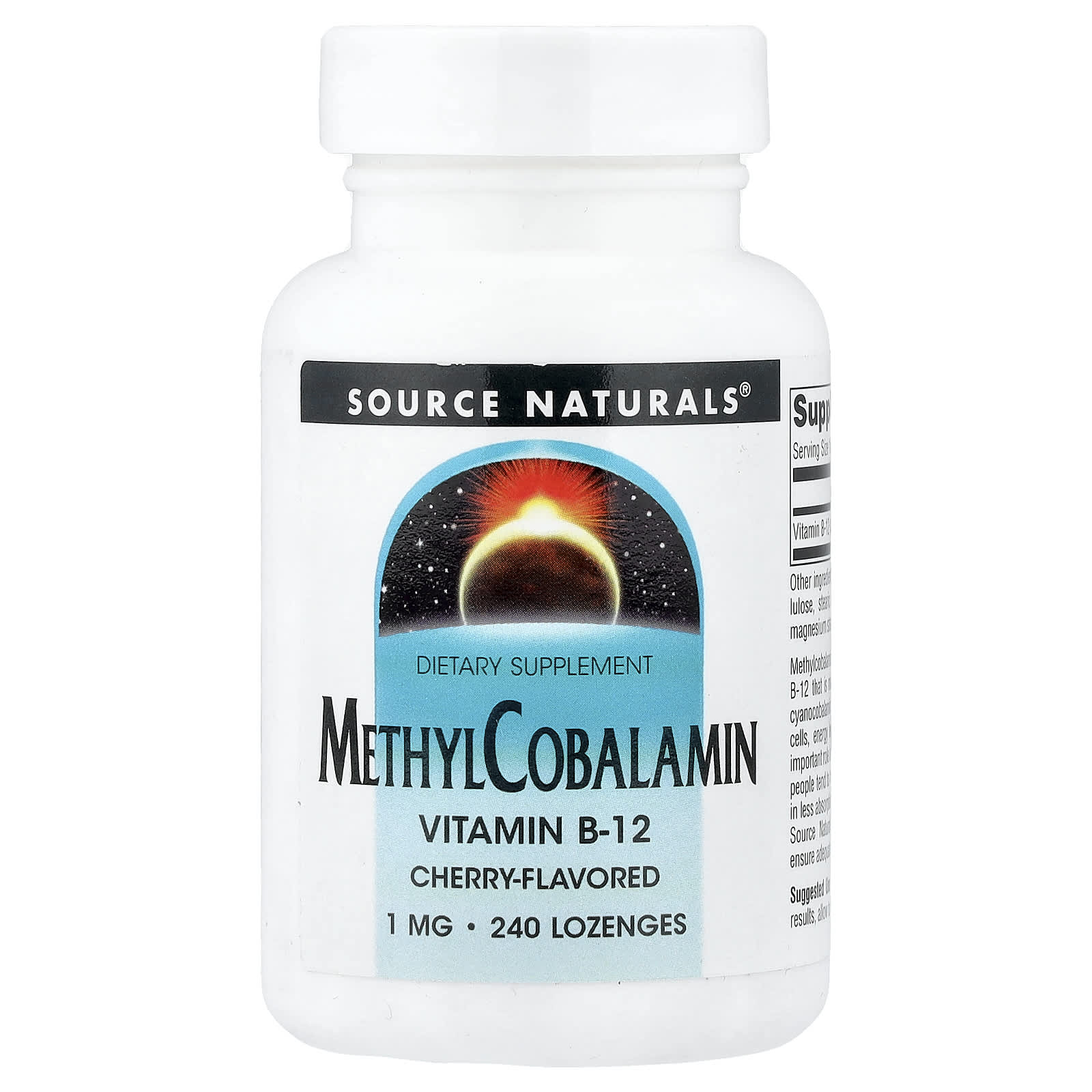 Метил B12 Source Naturals, вкус Cherry, 1 мг, 240 пастилок