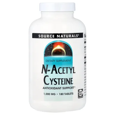 Фото товара: N-ацетилцистеин Source Naturals N-Acetyl Cysteine, 1000 мг, 180 таблеток