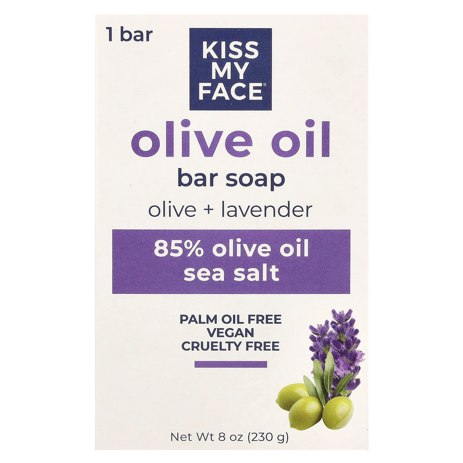 Оливковое масло Kiss My Face Bar Soap Olive & Lavender, 230 г — фото 2