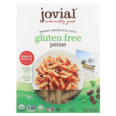 Паста Jovial Organic Brown Rice, оттенок Penne, 340 г