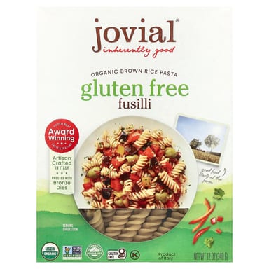 Паста Jovial Organic Brown Rice, оттенок Fusilli, 340 г