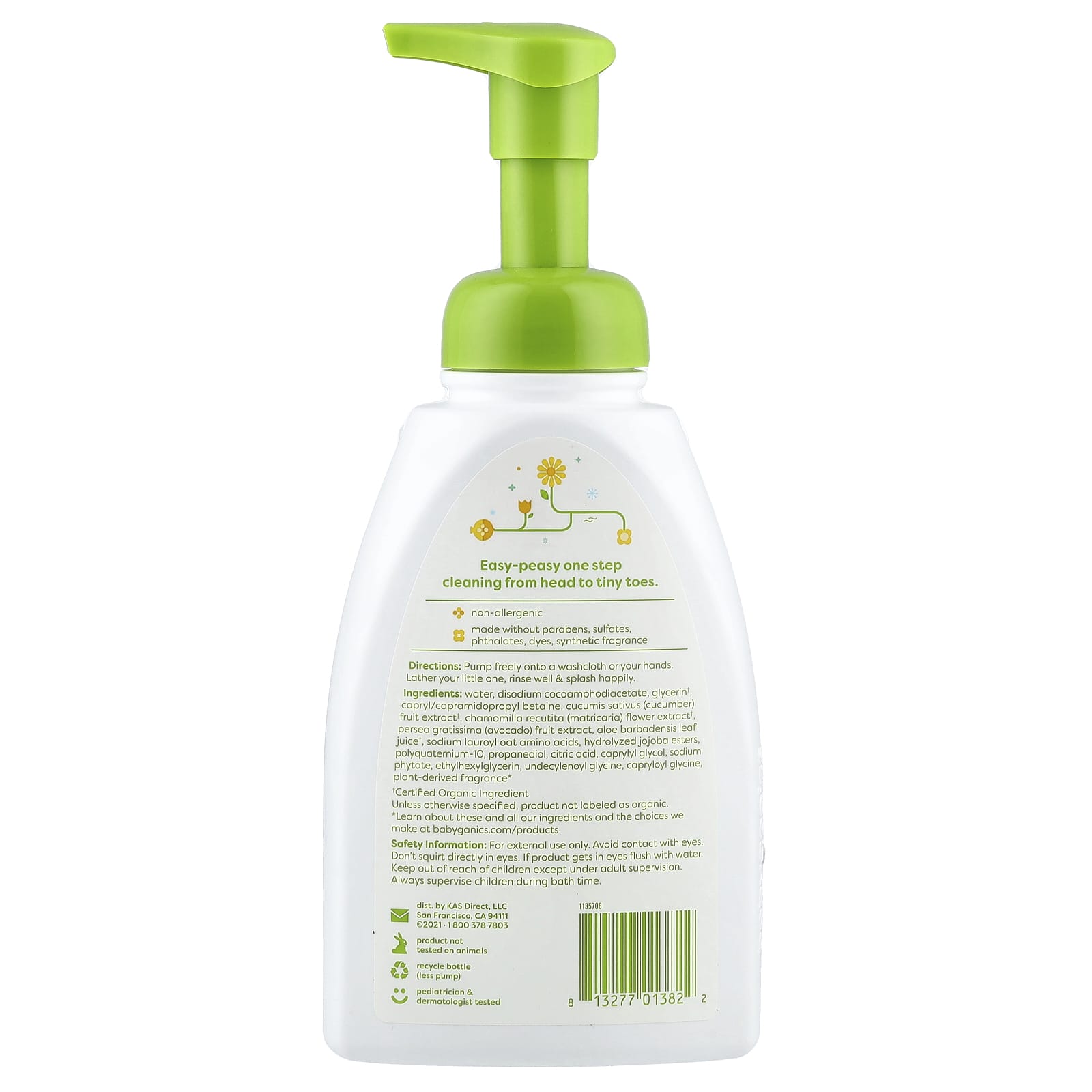 Гель для душа Babyganics Foaming Shampoo & Chamomile Verbena, 473 мл — фото 2