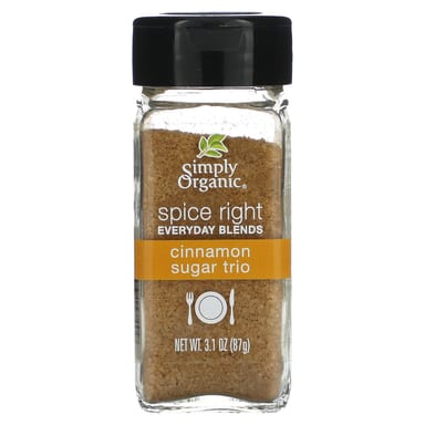 Корица Simply Organic Spice Right Everyday Blends, вкус Cinnamon Sugar Trio, 87 г
