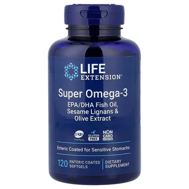 Фото товара: Рыбий жир Life Extension Super Omega-3 EPA/DHA Sesame Lignans & Olive Extract 120, мягкие капсулы