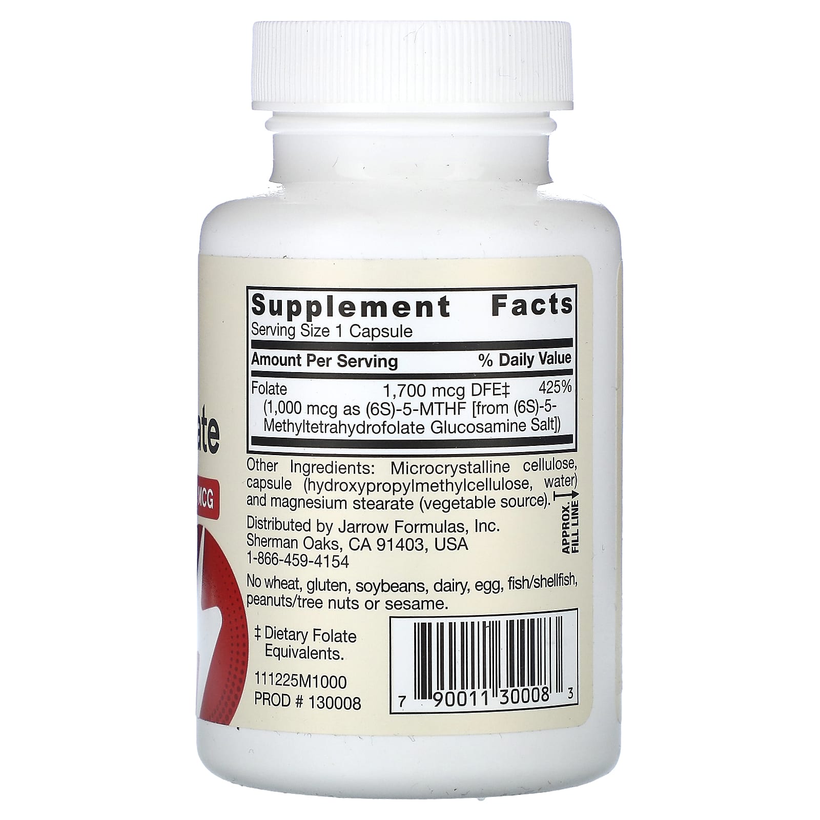 Фолат Jarrow Formulas Methyl Ultra Strength, 1000 мкг, 100 растительных капсул — фото 2