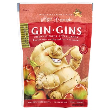 Имбирь The Ginger People Gin Gins® Chewy Apple Candy Spicy Apple, вкус Chewy Ginger Apple Candy, Spicy Apple, 84 г