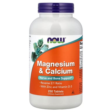 Витамин D3 NOW Foods Magnesium & Calcium With Zinc and, 250 таблеток