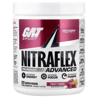 Предтренировочный комплекс GAT Sport NITRAFLEX® Advanced, вкус Fruit Punch, 315 г