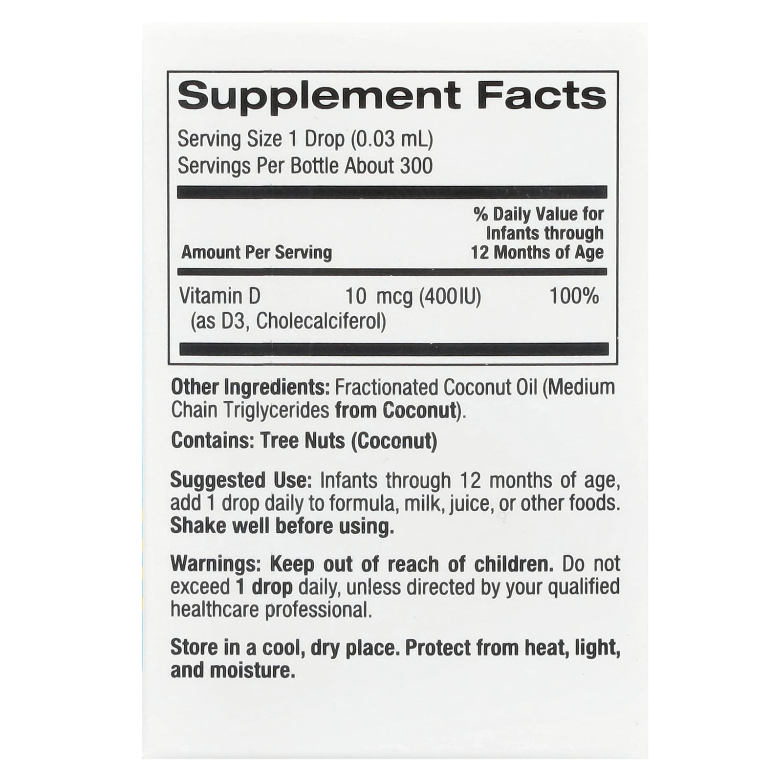 Капли витамина D3 California Gold Nutrition Baby, 10 мкг (400 МЕ), 10 мл — фото 3