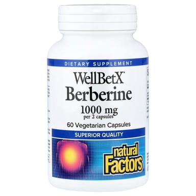 Берберин Natural Factors WellBetX®, 500 мг, 60 растительных капсул