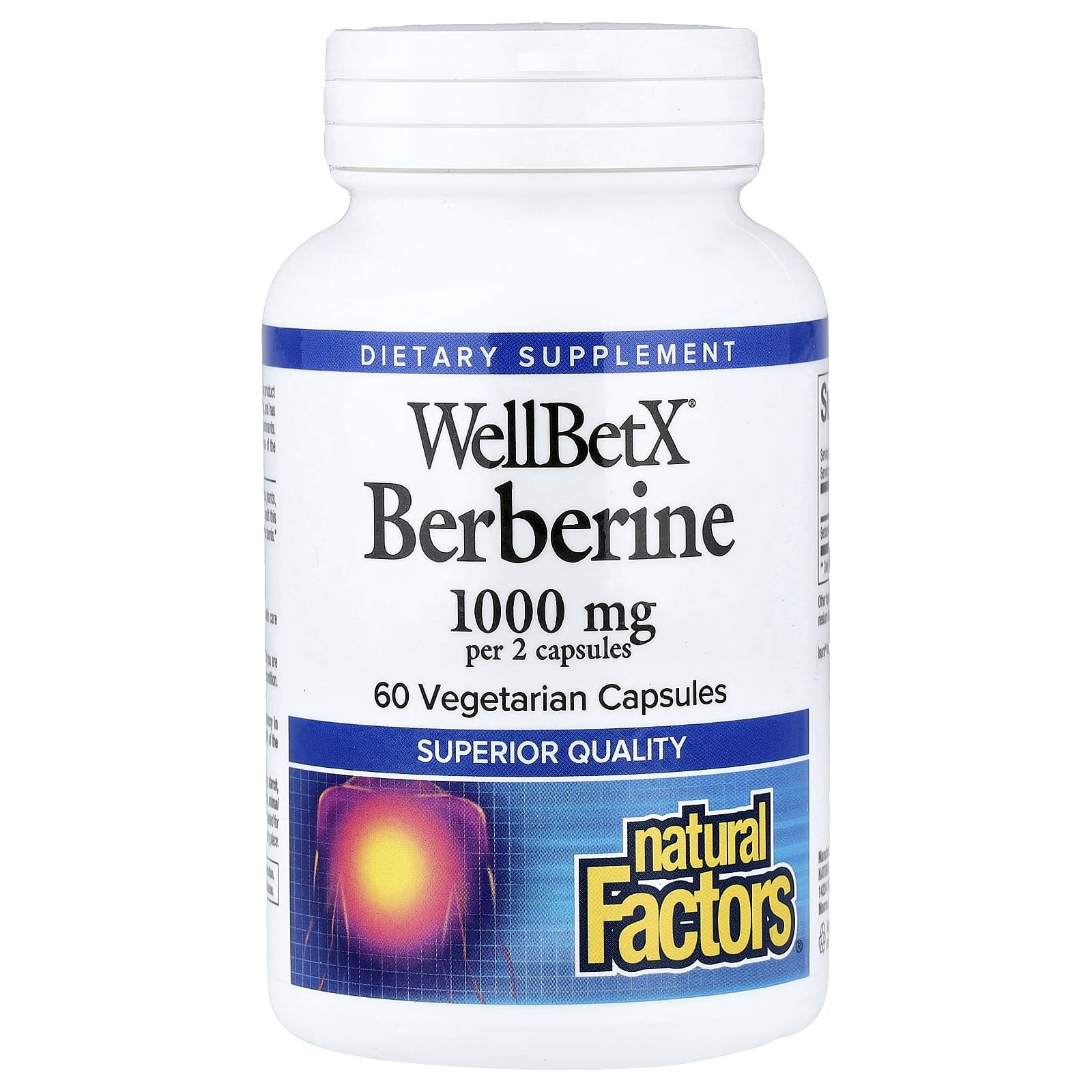 Берберин Natural Factors WellBetX®, 500 мг, 60 растительных капсул