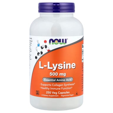 L-лизин NOW Foods L-Lysine, 500 мг, 250 растительных капсул