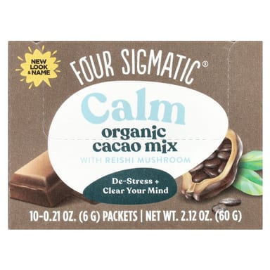 Рейши Four Sigmatic Calm Organic Cacao Mix with Mushroom, оттенок 10 Packets, 6 г, саше