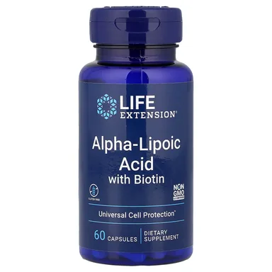 Фото товара: Альфа-липоевая кислота Life Extension Alpha-Lipoic Acid with Biotin, 60 капсул