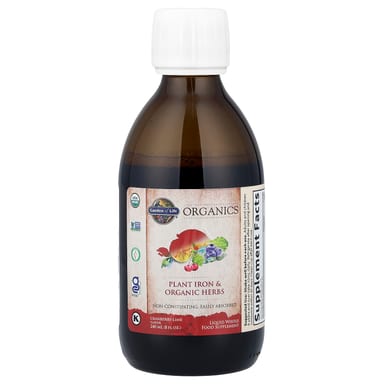 Клюква Garden of Life Organics Plant Iron & Organic Herbs, вкус Cranberry-Lime, 240 мл