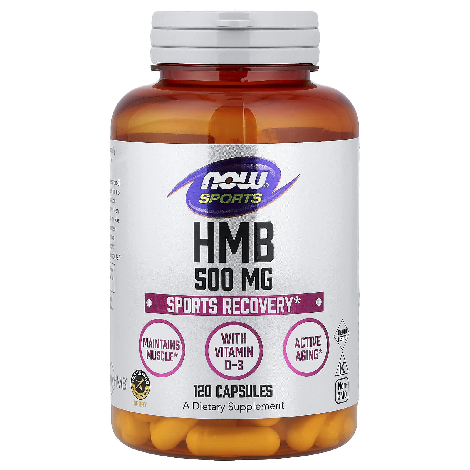 Витамин D3 NOW Foods Sports HMB, 500 мг, 120 капсул