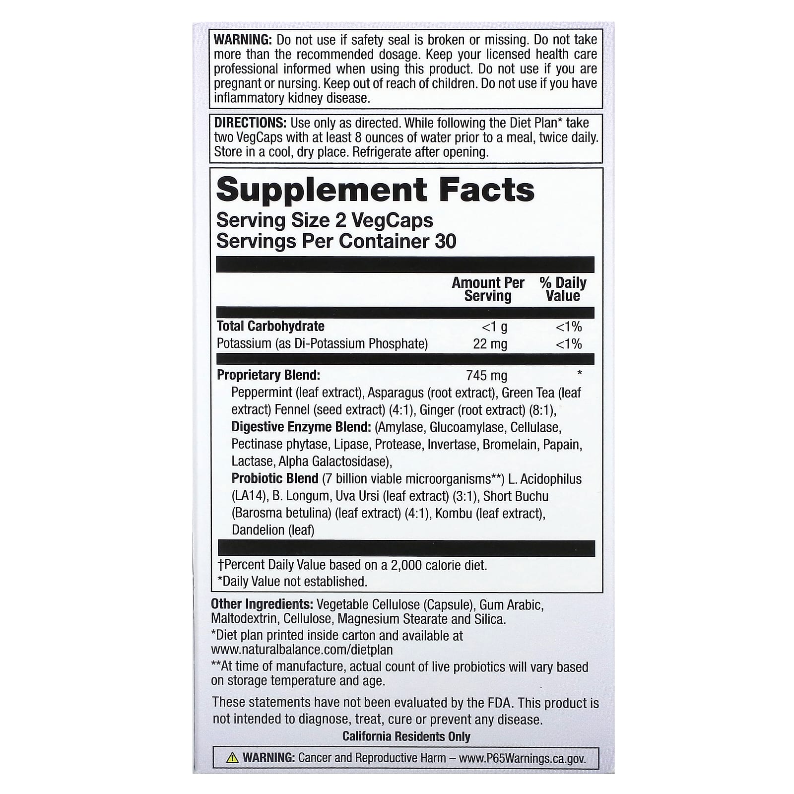 Комплекс Natural Balance Bloat-X Fluid Balance, 60 растительных капсул — фото 3