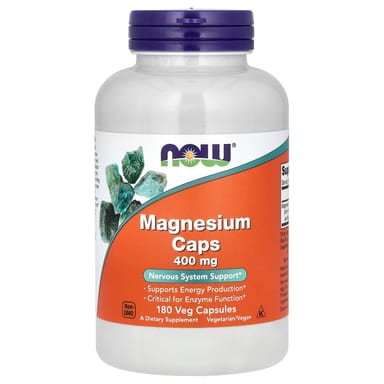 Магний NOW Foods Caps, 400 мг, 180 растительных капсул