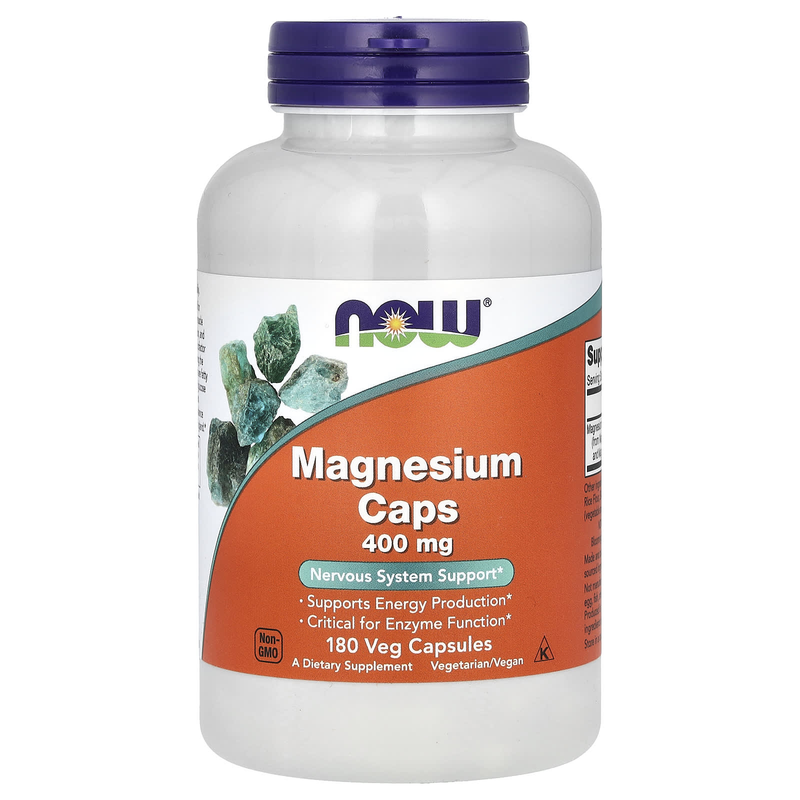 Магний NOW Foods Caps, 400 мг, 180 растительных капсул