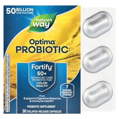 Пробиотик Nature's Way Optima® Fortify® 50+ 30 Delayed-Release Capsules, 50 млрд КОЕ, капсулы