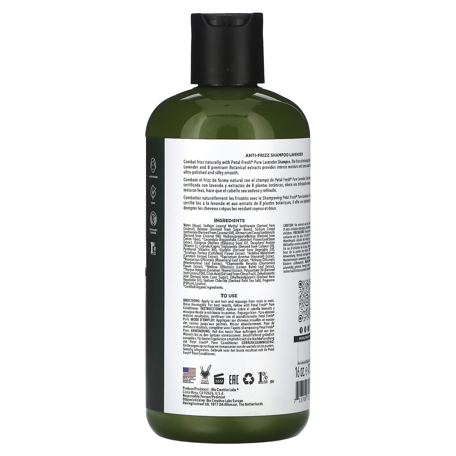 Шампунь Petal Fresh Anti-Frizz, оттенок Lavender, 475 мл