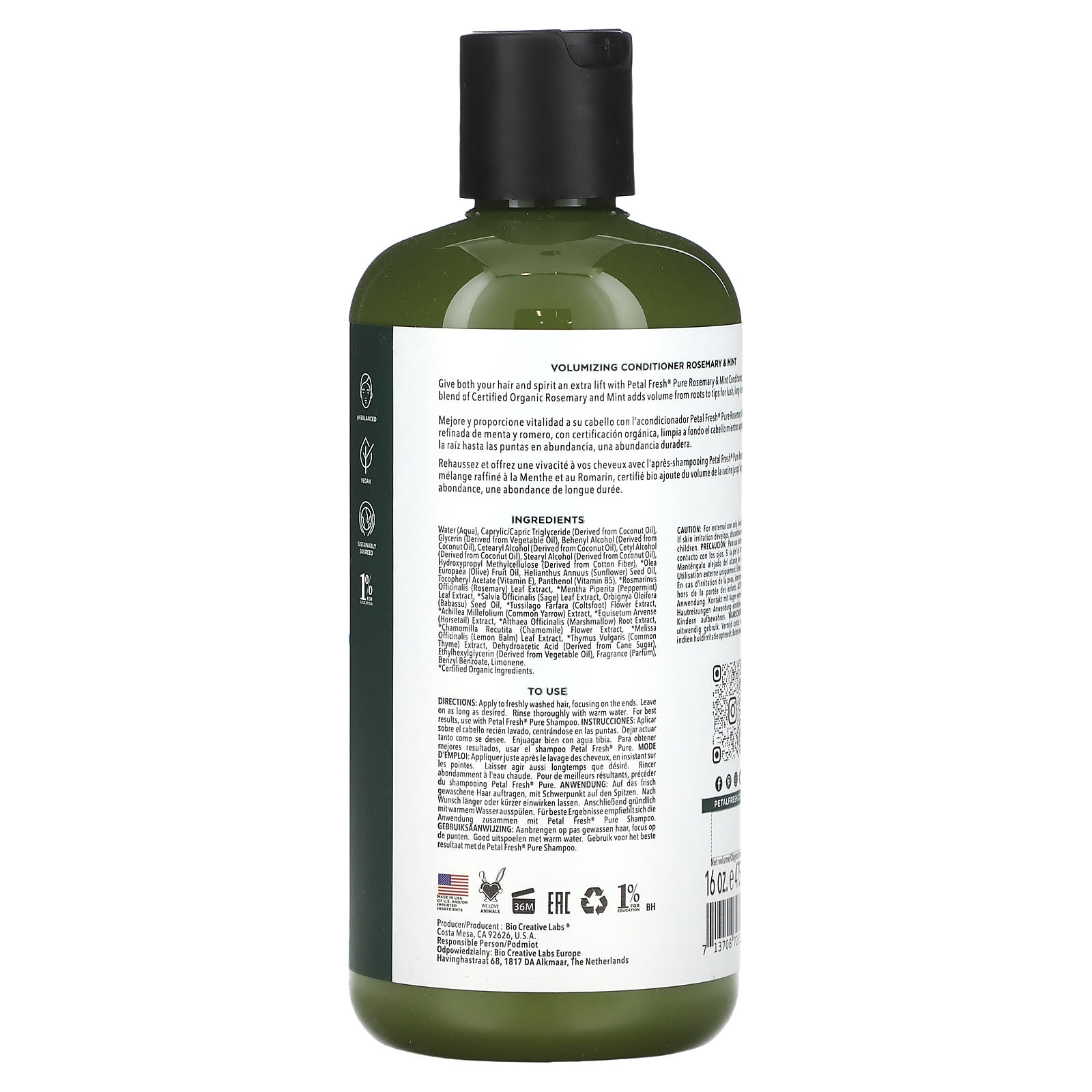 Кондиционер Petal Fresh Volumizing Rosemary & Mint, 475 мл — фото 2