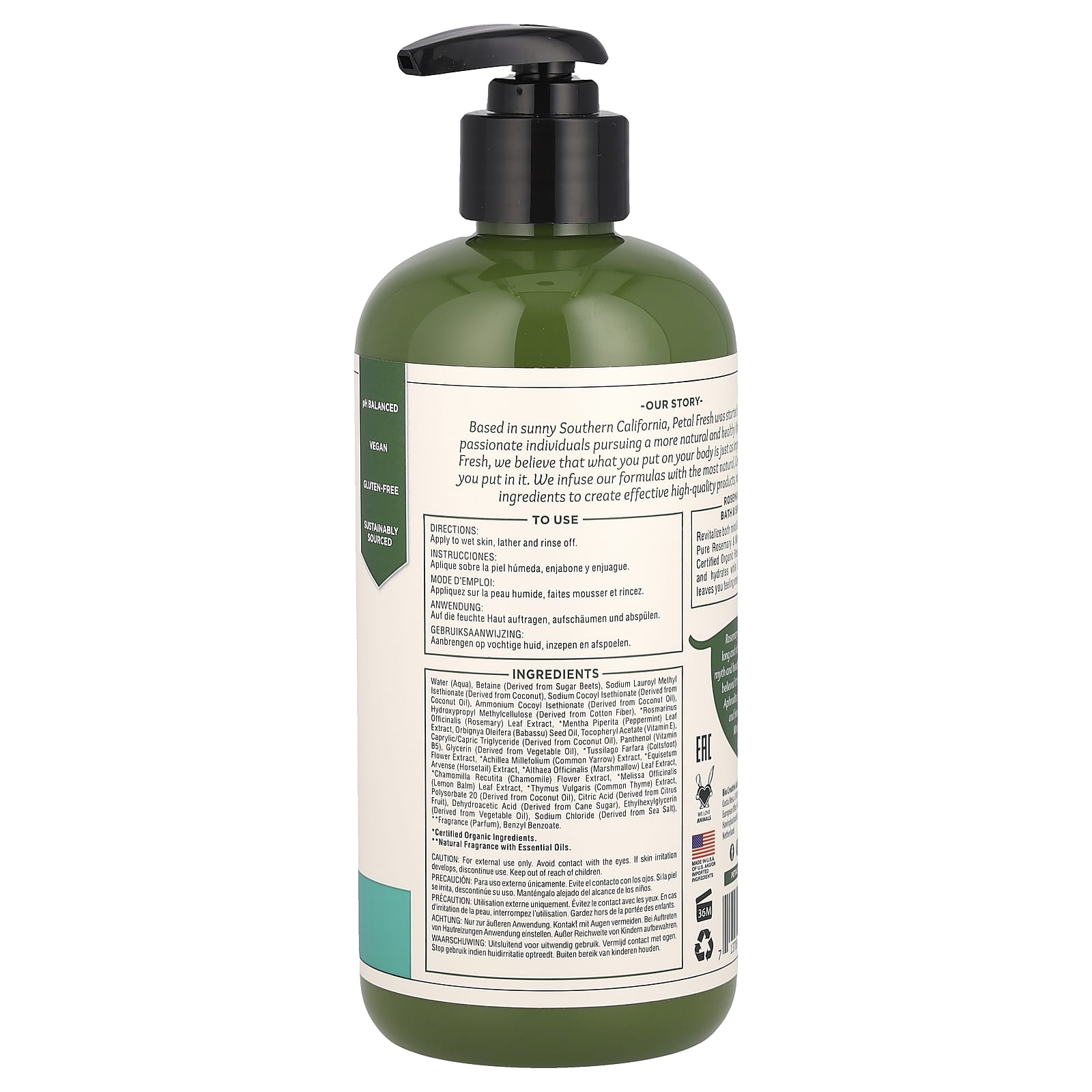Гель для душа Petal Fresh Energizing Bath & Rosemary & Mint, 475 мл — фото 2