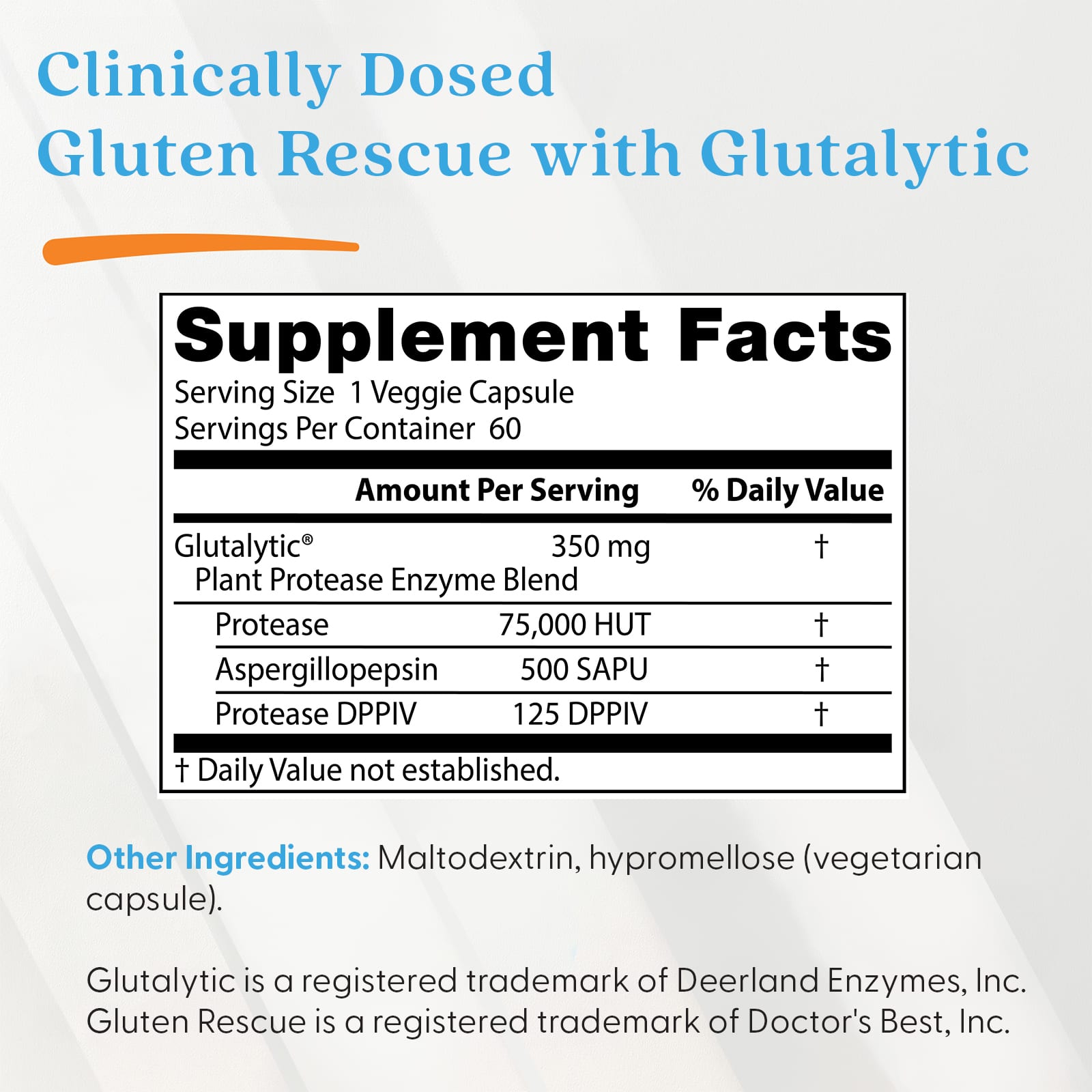 Ферментный комплекс Doctor's Best Gluten Rescue®, 60 растительных капсул — фото 4