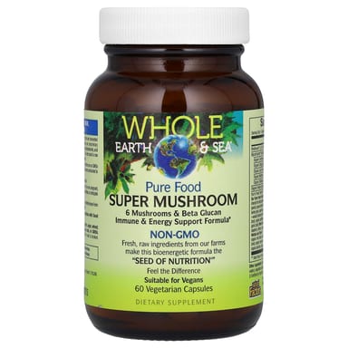 Супер гриб Whole Earth & Sea®, 60 вегетарианских капсул