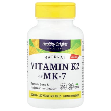 Витамин K2 MK-7 Healthy Origins Natural Vitamin K2 as MK-7 180 Veggie, 100 мкг, мягкие капсулы