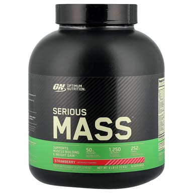 Гейнер Serious Mass Optimum Nutrition™, вкус Strawberry, 2.72 кг