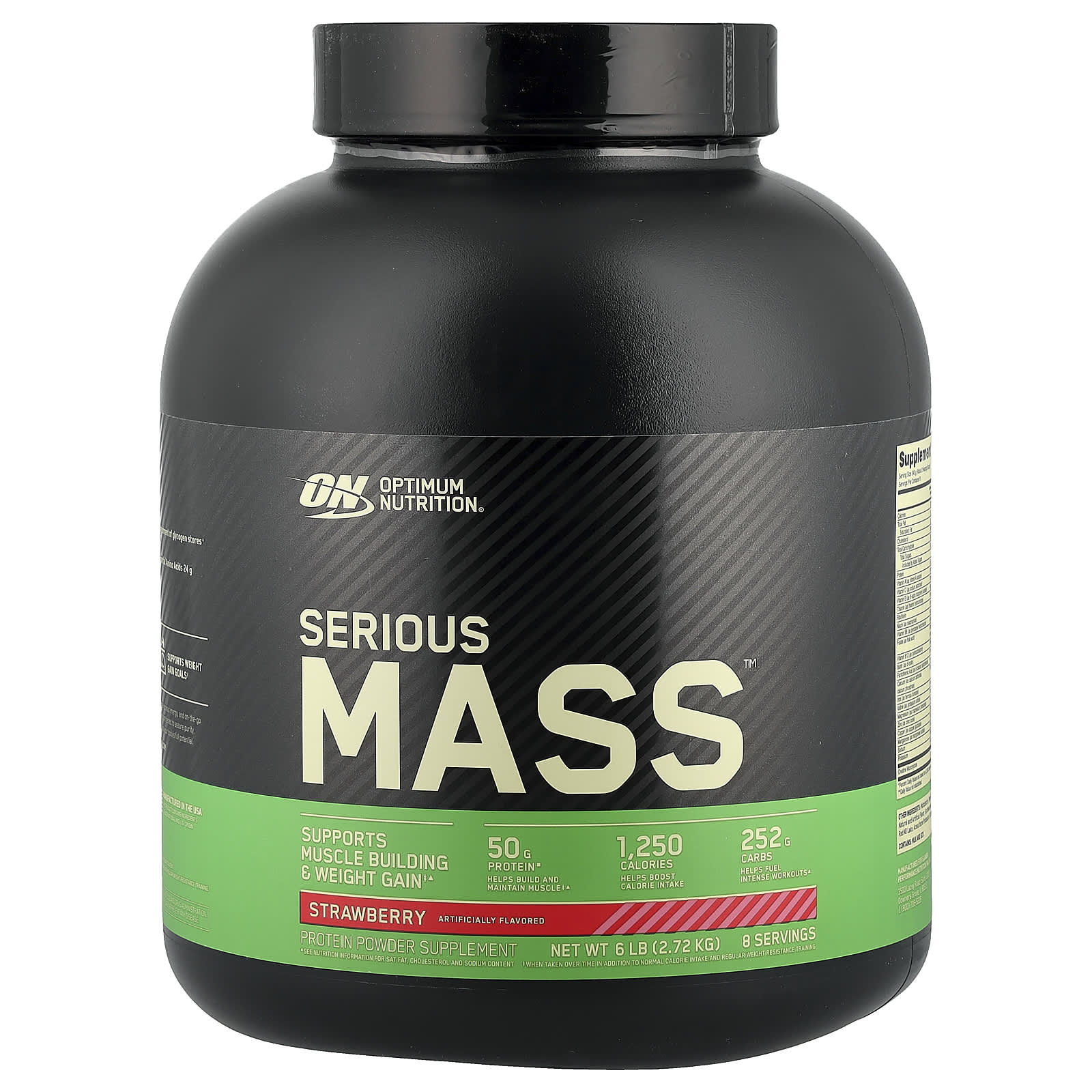 Гейнер Serious Mass Optimum Nutrition™, вкус Strawberry, 2.72 кг