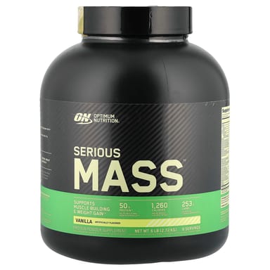 Гейнер Serious Mass Optimum Nutrition™, вкус Vanilla, 2.72 кг