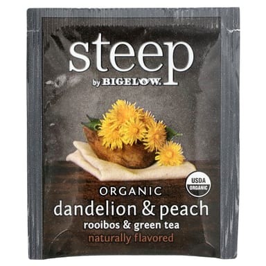 Зеленый чай Bigelow Steep Organic Rooibos & Dandelion & Pear 20 Tea Bags, 33 г, чайные пакетики