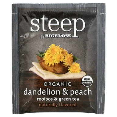 Фото товара: Зеленый чай Bigelow Steep Organic Rooibos & Dandelion & Pear 20 Tea Bags, 33 г, чайные пакетики