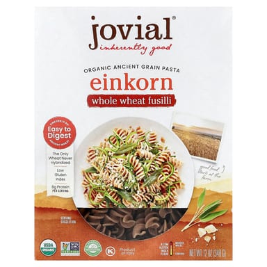 Паста Jovial Organic Ancient Grain Einkorn Whole Wheat Fusilli, 340 г