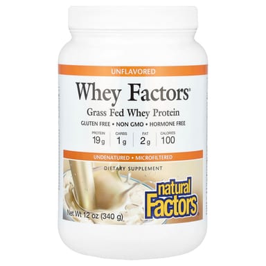 Сывороточный протеин Natural Factors Whey Factors Grass Fed, без вкуса, 340 г