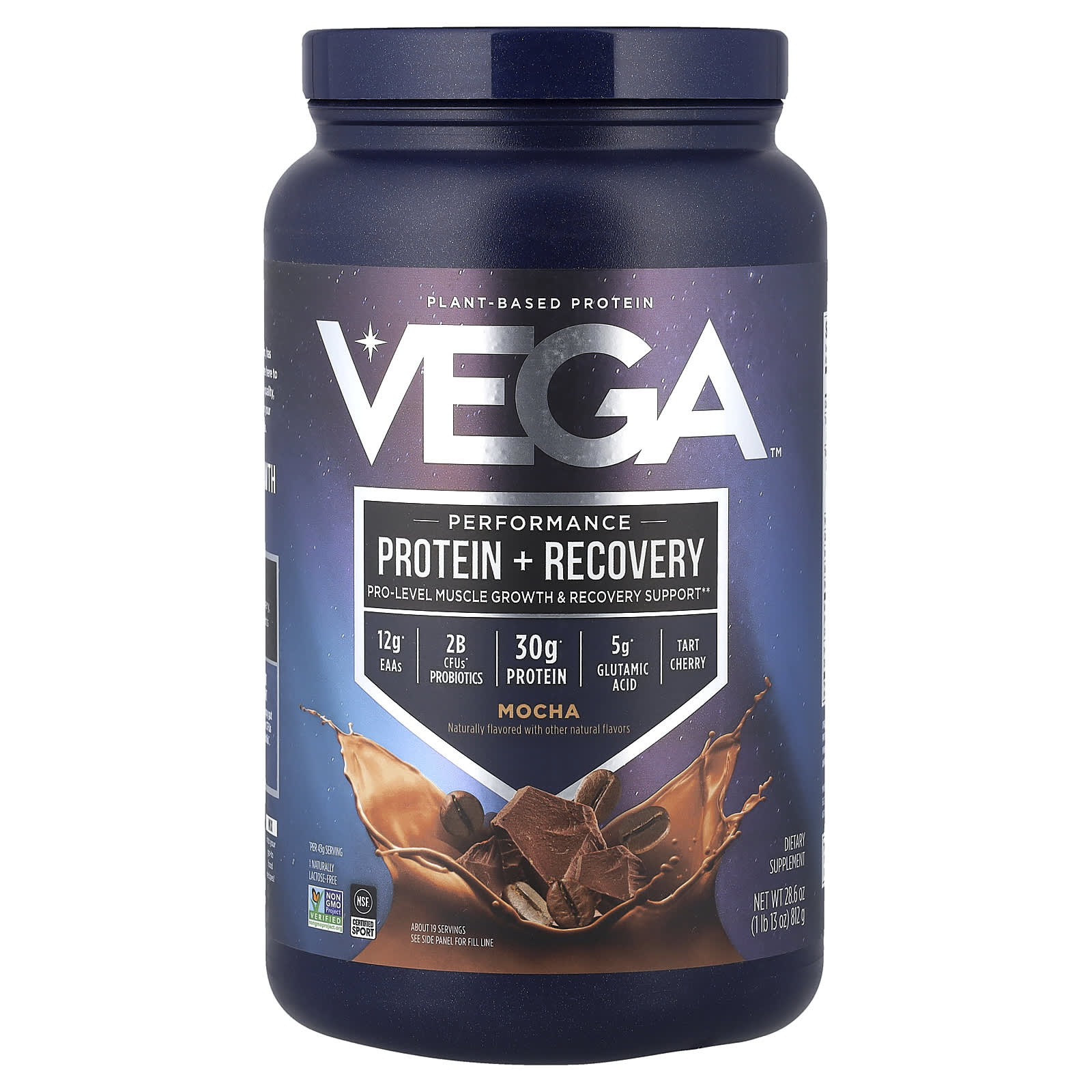 Протеин Vega Plant-Based Performance Recovery, оттенок Mocha, 812 г