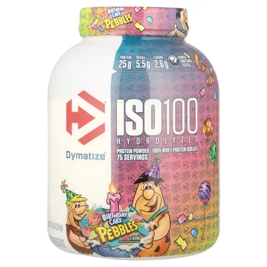 Фото товара: Сывороточный протеин Dymatize ISO100® Hydrolyzed 100% Isolate Birthday Cake Pebbles, 2.3 кг